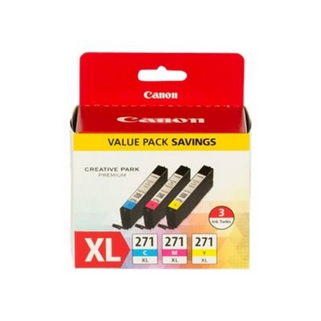 Picture of Canon 0337C005 (CLI-271XL) OEM High Yield Cyan, Magenta, Yellow Ink Cartridge (3 Color Value Pack)
