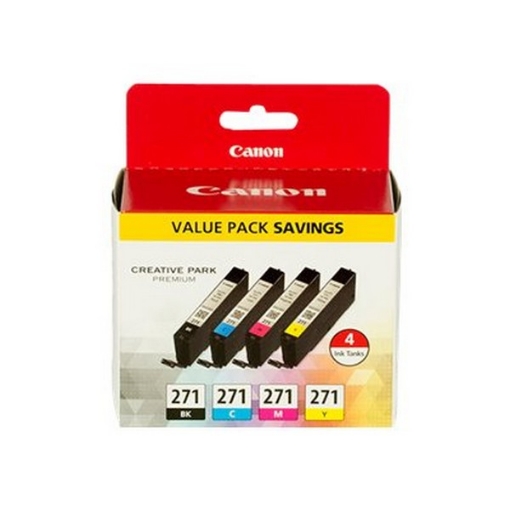 Picture of Canon 0390C005 (CLI-271) OEM Black, Cyan, Magenta, Yellow Ink Tanks (4 pk)