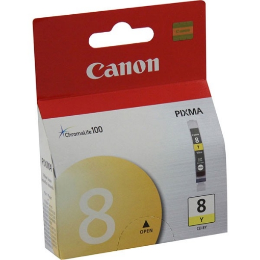 Picture of Canon 0623B002 (CLI-8Y) OEM Yellow Inkjet Cartridge