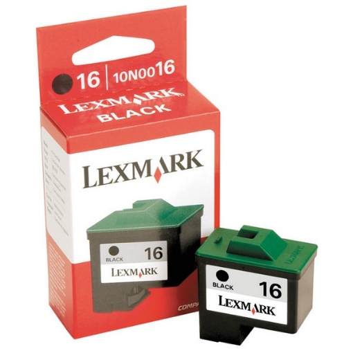 Picture of Lexmark 10N0016 (Lexmark #16) OEM Black Inkjet Cartridge