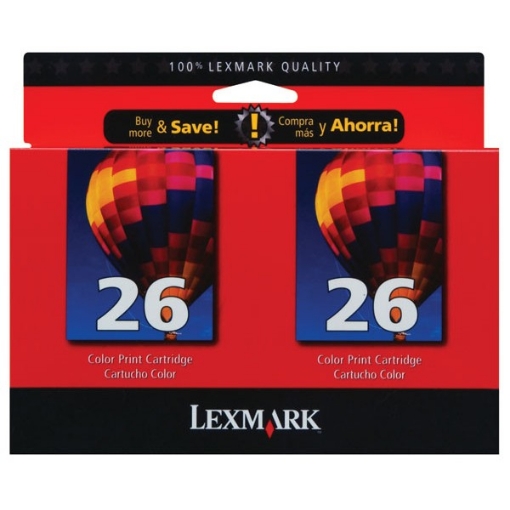 Picture of Lexmark 10N0139 (Lexmark #26) OEM Color Ink Cartridge (2 pk)