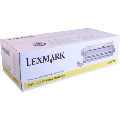 Picture of Lexmark 12N0770 OEM Yellow Toner Cartridge