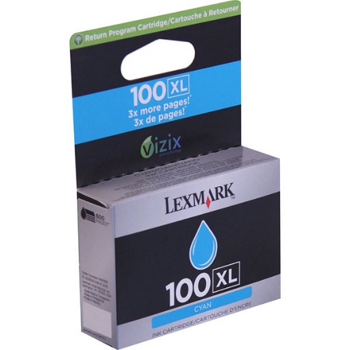 Picture of Lexmark 14N1069 (Lexmark #100C XL) OEM Cyan Ink Cartridge