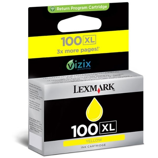 Picture of Lexmark 14N1071 (Lexmark #100Y XL) OEM Yellow Ink Cartridge