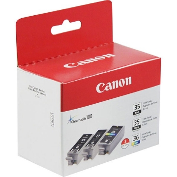 Show details for Canon 1509B007 (PGI-35) OEM Black, Tri-Color Inkjet Cartridge Picture of Canon 1509B007 (PGI-35) OEM Black, Tri-Color Inkjet Cartridge