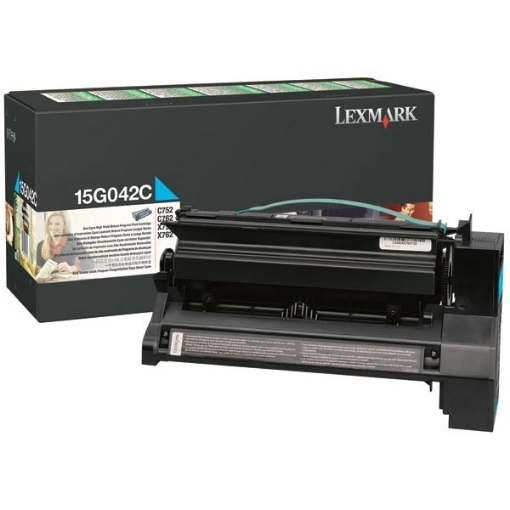 Picture of Lexmark 15G042C OEM Cyan Toner Cartridge