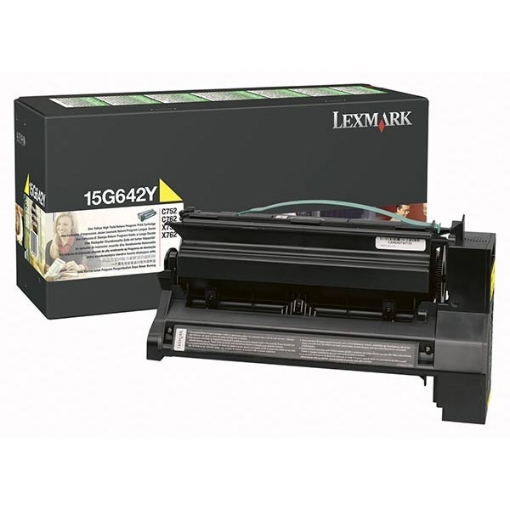 Picture of Lexmark 15G642Y OEM High Yield Yellow Toner