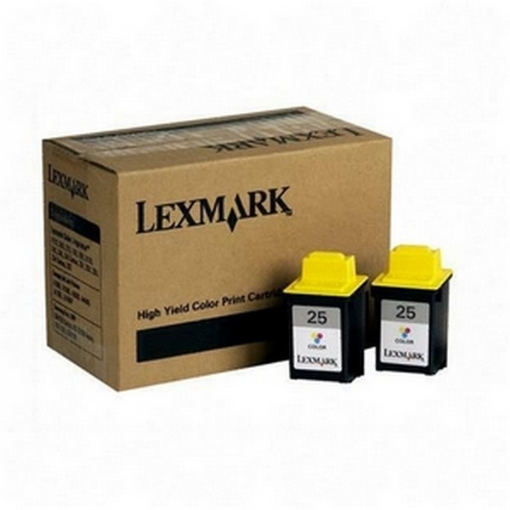 Picture of Lexmark 15M1375 (Lexmark #25) OEM High Yield Tri-Color Ink Cartridge (2 pk)