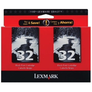 Show details for Lexmark 18C0533 (Lexmark #32) OEM Black Ink Cartridge (2 pk) Picture of Lexmark 18C0533 (Lexmark #32) OEM Black Ink Cartridge (2 pk)
