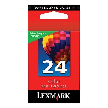 Show details for Lexmark 18C1524 (Lexmark #24) OEM Tri-Color Inkjet Cartridge Picture of Lexmark 18C1524 (Lexmark #24) OEM Tri-Color Inkjet Cartridge
