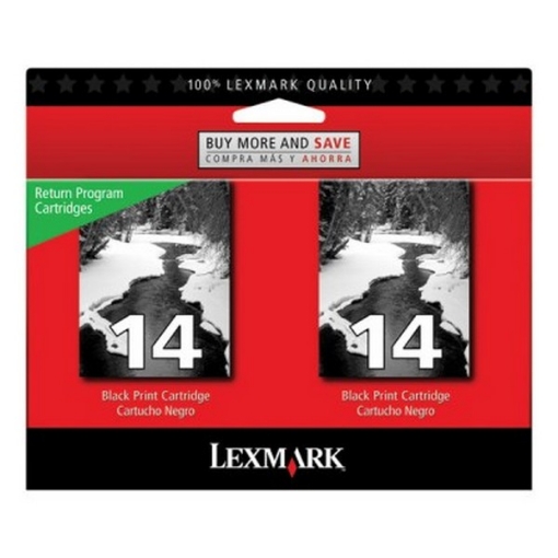 Picture of Lexmark 18C2228 (Lexmark #14) OEM Black Inkjet Cartridge (2 pk)