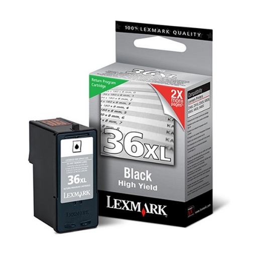 Picture of Lexmark 18C2230 (Lexmark #36XL) OEM High Yield Black Inkjet Cartridge (2 pk)