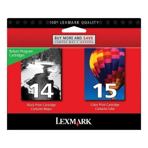 Picture of Lexmark 18C2239 (Lexmark #14) OEM Black / Color Inkjet Cartridge (Combo Pack)