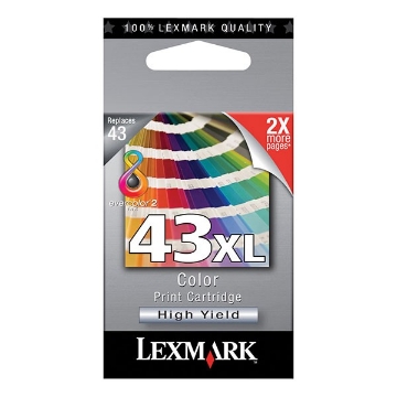 Show details for Lexmark 18Y0143 (Lexmark #43XL) OEM Tri-Color Inkjet Cartridge Picture of Lexmark 18Y0143 (Lexmark #43XL) OEM Tri-Color Inkjet Cartridge