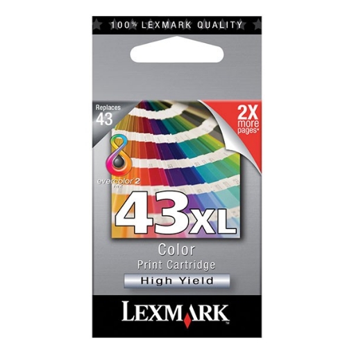 Picture of Lexmark 18Y0143 (Lexmark #43XL) OEM Tri-Color Inkjet Cartridge