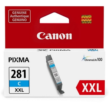 Show details for Canon 1980C001 (CLI-281XXLC) OEM Super High Yield Cyan Ink Tank Picture of Canon 1980C001 (CLI-281XXLC) OEM Super High Yield Cyan Ink Tank