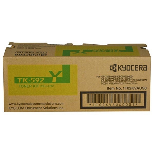 Picture of Kyocera Mita 1T02KVAUS0 (TK-592Y) OEM Yellow Toner Cartridge