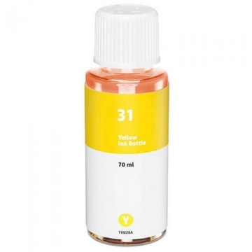 Show details for Premium 1VU28AN (HP 31) Compatible HP Yellow Ink Bottle Picture of Premium 1VU28AN (HP 31) Compatible HP Yellow Ink Bottle