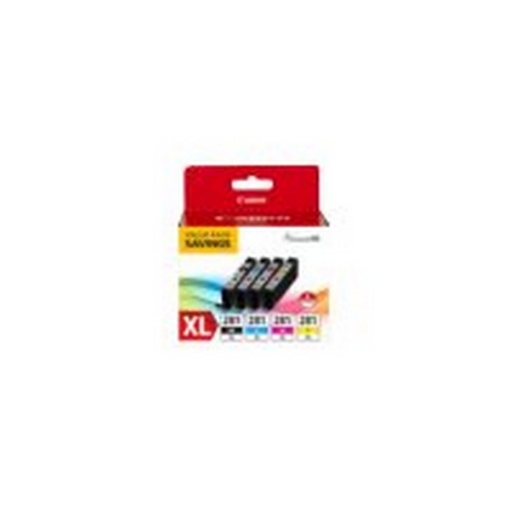 Picture of Canon 2037C005 (CLI-281) OEM Black, Cyan, Magenta, Yellow Ink Cartridges (4 pk)