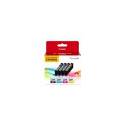 Picture of Canon 2091C005 (CLI-281) OEM Black, Cyan, Magenta, Yellow Ink Cartridge (4 pk)