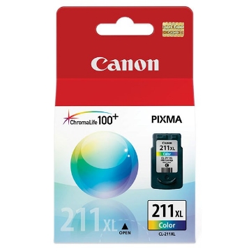 Show details for Canon 2975B001 (CL-211XL) OEM High Yield Color Ink Cartridge Picture of Canon 2975B001 (CL-211XL) OEM High Yield Color Ink Cartridge