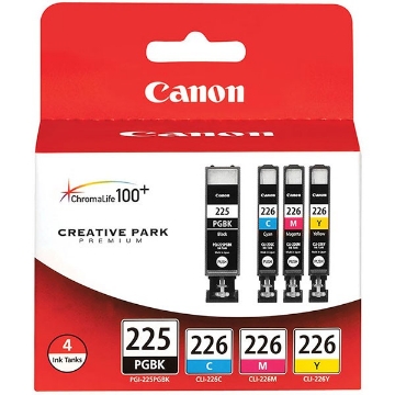 Show details for Canon 4530B008, 4547B001, 4548B001, 4549B001, 4530B001 (PGI-225, CLI-226) OEM Black, Cyan, Magenta, Yellow Ink Tanks (4 pk) Picture of Canon 4530B008, 4547B001, 4548B001, 4549B001, 4530B001 (PGI-225, CLI-226) OEM Black, Cyan, Magenta, Yellow Ink Tanks (4 pk)