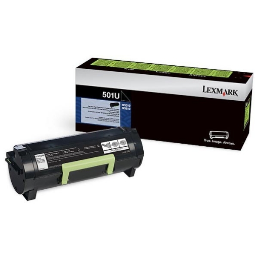 Picture of Lexmark 50F1U00 (Lexmark #501U) OEM Ultra High Yield Black Toner Cartridge