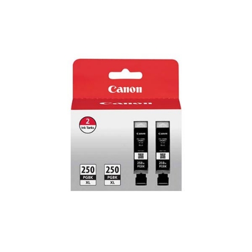 Picture of Canon 6432B004 (PGI-250XL) OEM High Yield Black Ink Cartridge (Twin Pack)