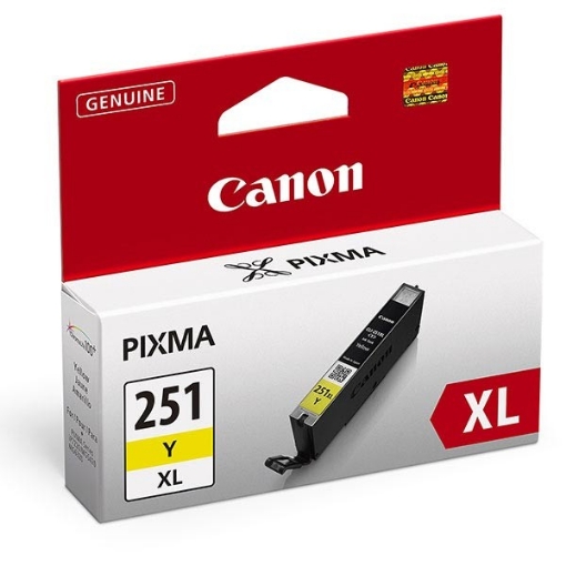 Picture of Canon 6451B001 (CLI-251XLY) OEM Yellow Inkjet Cartridge