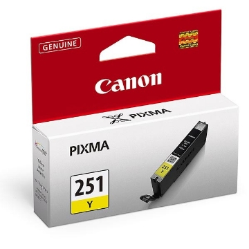 Show details for Canon 6516B001 (CLI-251Y) OEM High Yield Yellow Inkjet Cartridge Picture of Canon 6516B001 (CLI-251Y) OEM High Yield Yellow Inkjet Cartridge