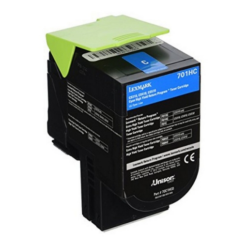 Picture of Compatible 70C1HC0 (Lexmark #701HC) Compatible High Yield Lexmark Cyan Toner Cartridge