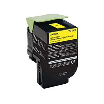 Show details for Compatible 70C1HY0 (Lexmark #701HY) Compatible High Yield Lexmark Yellow Toner Cartridge Picture of Compatible 70C1HY0 (Lexmark #701HY) Compatible High Yield Lexmark Yellow Toner Cartridge