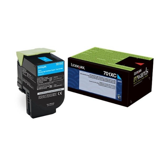 Picture of Lexmark 70C1XC0 (Lexmark #701XC) OEM Black Toner Cartridge