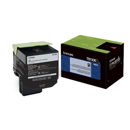 Picture of Lexmark 70C1XK0 (Lexmark #701XK) OEM Black Toner Cartridge