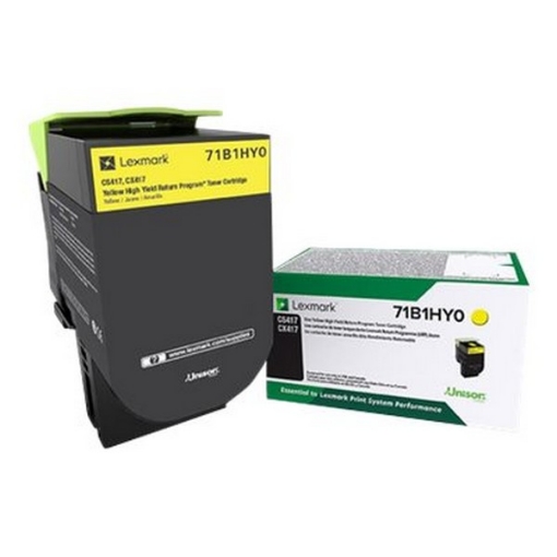 Picture of Lexmark 71B1HY0 OEM High Yield Yellow Toner Cartridge