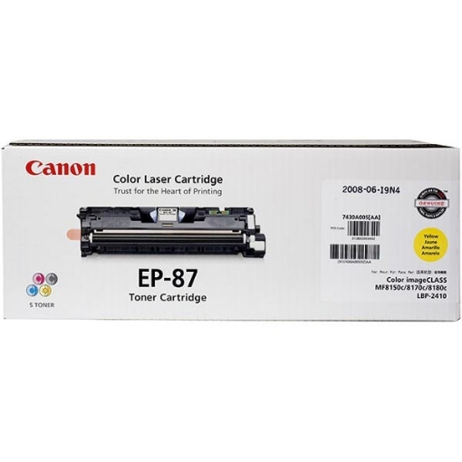 Picture of Canon 7430A005AA (EP-87y) OEM Yellow Toner Printer Cartridge