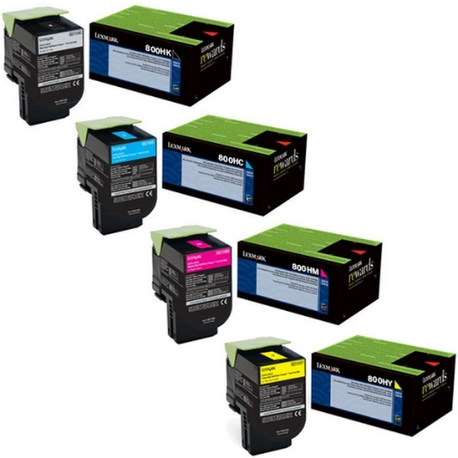 Picture of Lexmark 80C0HKG (TAA Compliant Version 80C1HK0) OEM Black Toner Cartridge