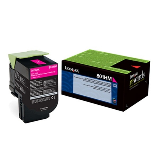 Picture of Lexmark 80C1HM0 OEM High Yield Magenta Toner Cartridge