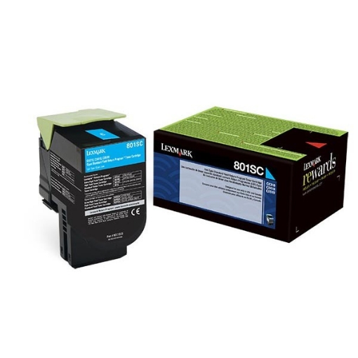 Picture of Lexmark 80C1SC0 OEM Cyan Toner Cartridge