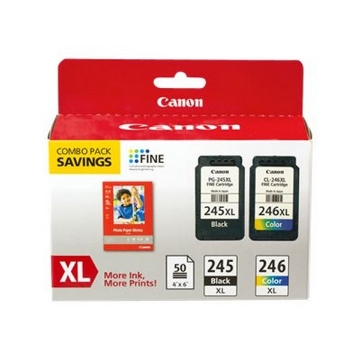 Show details for Canon 8278B005 (CL246XL) OEM Inkjet Cartridges + PAPER Combo Pack Picture of Canon 8278B005 (CL246XL) OEM Inkjet Cartridges + PAPER Combo Pack