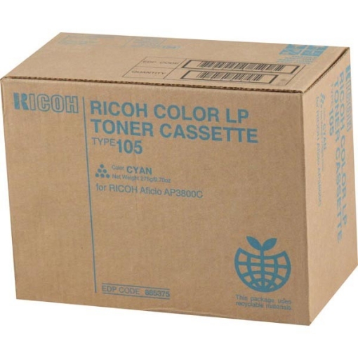 Picture of Ricoh 885375 (Type 105) OEM cyan Laser Toner Cartridge