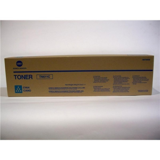 Picture of Konica Minolta A070430 (TN-611C) OEM Cyan Laser Toner Cartridge