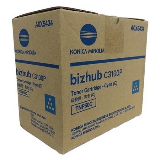 Picture of Konica Minolta A0X5434 (TNP50C) OEM Cyan Toner Cartridge