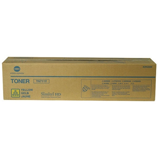 Picture of Konica Minolta A3VU230 (TN-711Y) Yellow Toner Cartridge (31500 Yield)