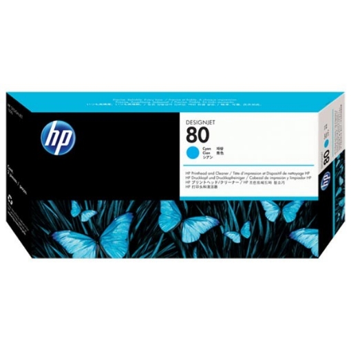 Picture of HP C4821A (HP 80) OEM Cyan Printhead / Cleaner