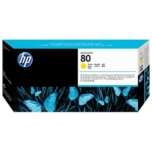 Picture of HP C4823A (HP 80) OEM Yellow Printhead / Cleaner