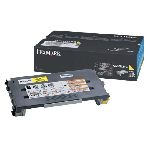 Picture of Lexmark C500H2YG OEM Yellow Toner Cartridge