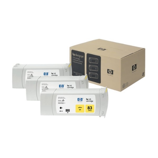Picture of HP C5075A (HP 83) OEM UV Yellow Inkjet Cartridge (3-Ink Multipack)