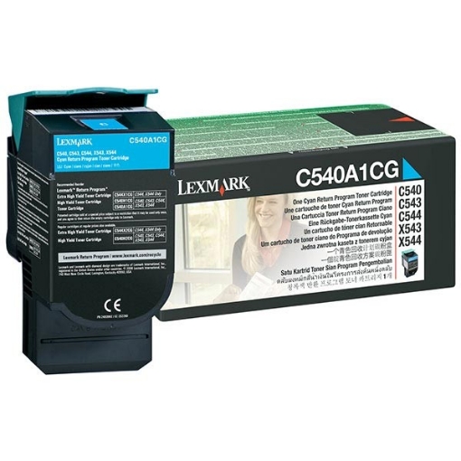 Picture of Lexmark C540A4CG OEM Cyan Toner Cartridge