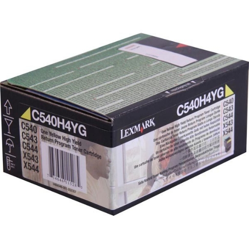 Picture of Lexmark C540H4YG OEM High Yield Yellow Toner